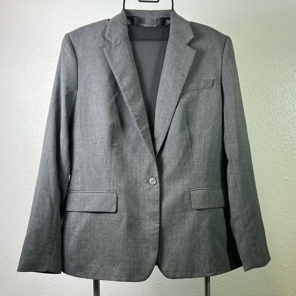 Lauren Ralph Lauren Women’s Grey 100% Wool Blazer Size 12 - Picture 1 of 9